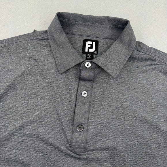 FootJoy Other - FootJoy Mens Large Gray Geometric Diamond Print Performance Golf Polo Shirt L